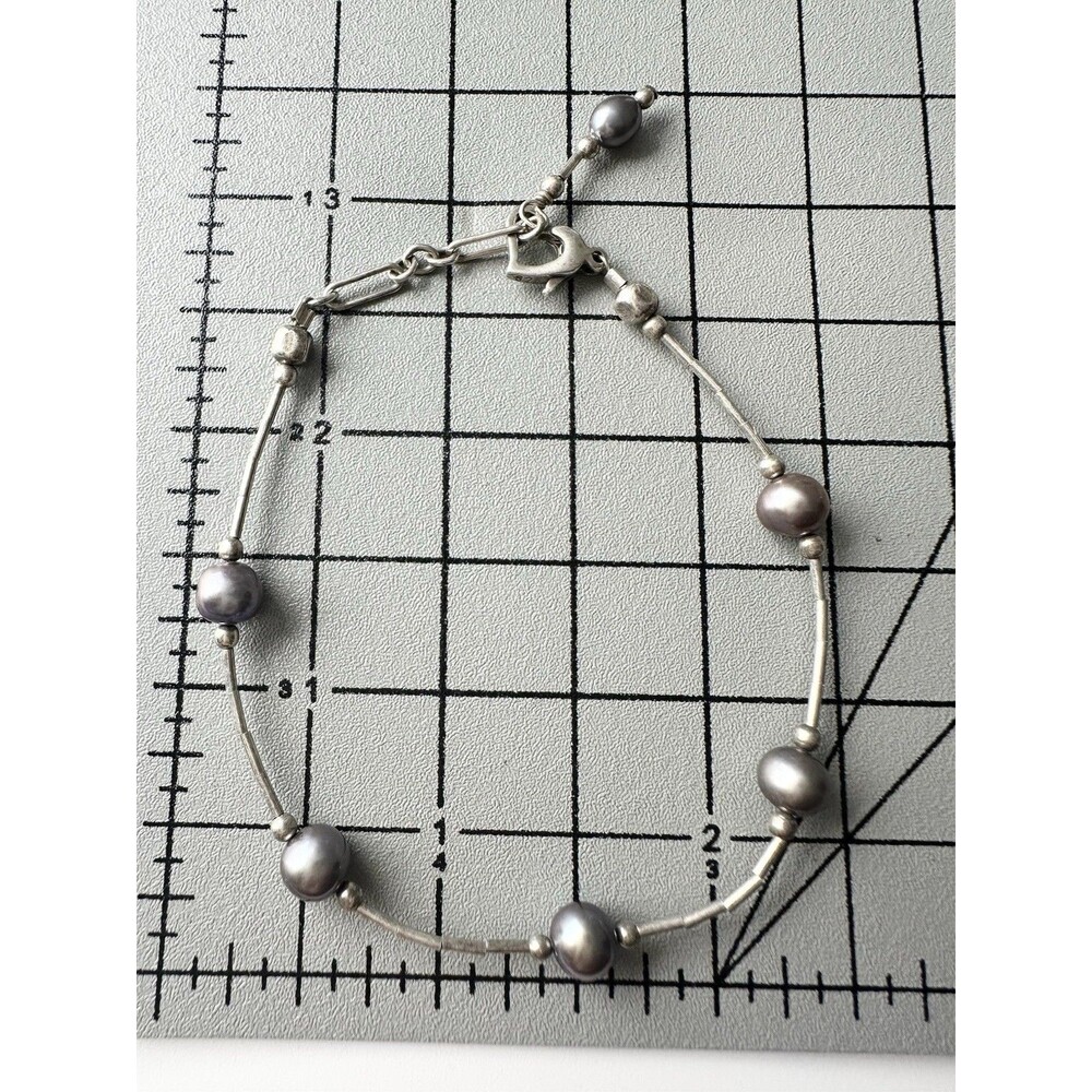 925 Sterling Silver Freshwater Cultured Pearl Bracelet 7.75”